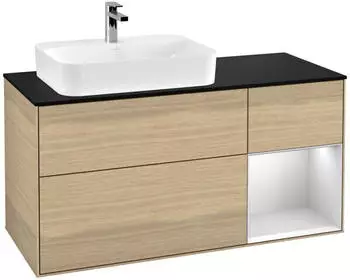 Villeroy & Boch Finion Waschtischunterschrank LED 1200x603x501mm eiche/wei&szlig; matt (F402MTPC)