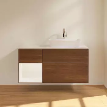 Villeroy & Boch Finion Waschtischunterschrank 1200x603x501mm walnuss/wei&szlig; matt (F801MTGN)