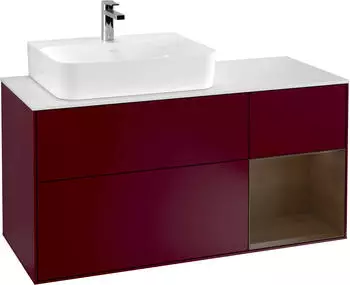 Villeroy & Boch Finion F15 Waschbeckenunterschrank 1200x603x501mm, Peony Matt, mit Beleuchtung (F151GNHB)