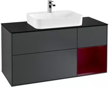 Villeroy & Boch Finion Waschtischunterschrank mit LED 1200mm mitternachtsblau/pfingstrose matt (F422HBHG)