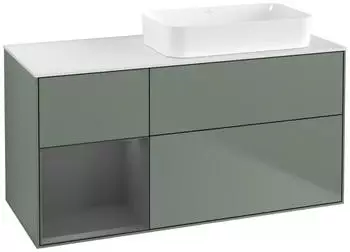 Villeroy & Boch Finion LED-Waschtischunterschrank 1200x603x501mm olive matt/anthrazit matt (F681GKGM)