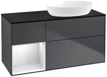 Villeroy & Boch Finion Waschtischunterschrank 1200mm LED, mitternachtsblau/wei&szlig; matt (FA42MTHG)