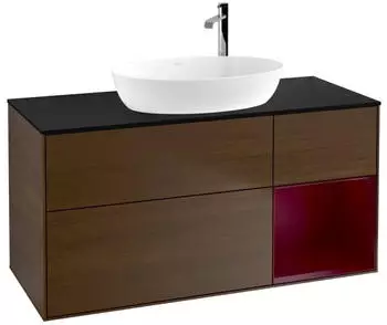Villeroy & Boch Finion LED-Waschtischunterschrank 1200x603x501mm walnuss/pfingstrose matt (F952HBGN)