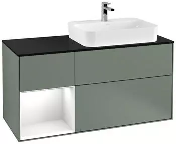 Villeroy & Boch Finion LED-Waschtischunterschrank 1200x603x501mm olive matt/wei&szlig; gl&auml;nzend (F392GFGM)