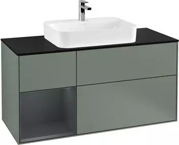 Villeroy & Boch Finion LED-Waschtischunterschrank 1200x603x501mm olive matt/mitternachtsblau (F412HGGM)