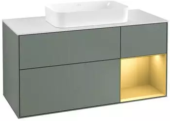 Villeroy & Boch Finion Waschtischunterschrank 1200x603x501mm olive matt/gold matt (F301HFGM)