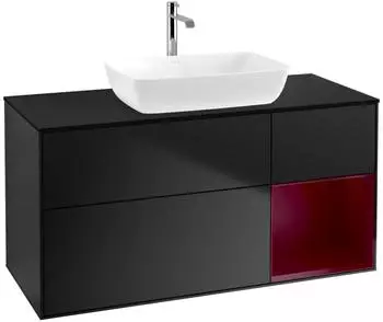 Villeroy & Boch Finion LED-Waschtischunterschrank 1200x603x501mm schwarz matt/pfingstrose matt (F832HBPD)