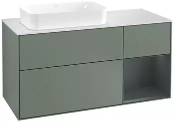 Villeroy & Boch Finion Waschtischunterschrank 1200mm, olive matt/mitternachtsblau, LED (F281HGGM)