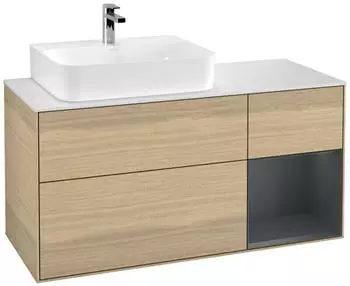 Villeroy & Boch Finion Waschtischunterschrank LED 1200x603x501mm Eiche/Mitternachtsblau (F151HGPC)