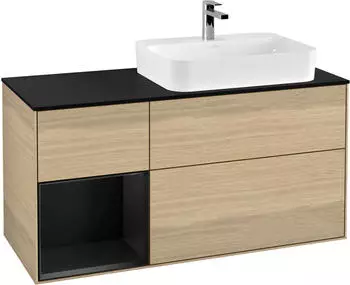 Villeroy & Boch Finion Waschtischunterschrank 1200x603x501mm, Eiche/schwarz matt (F392PDPC)