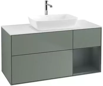 Villeroy & Boch Finion Waschtischunterschrank 1200mm LED, olive matt/mitternachtsblau (F831HGGM)