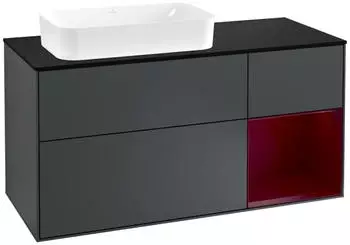 Villeroy & Boch Finion Waschtischunterschrank 1200mm LED, mitternachtsblau/pfingstrose matt (F282HBHG)