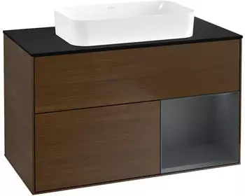 Villeroy & Boch Finion Waschtischunterschrank 1000mm Walnuss/Mitternachtsblau (F662HGGN)