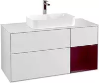 V&B Waschtischunterschrank Finion 120cm, Pl wh. m, Reg re Peo, wh. m Lac