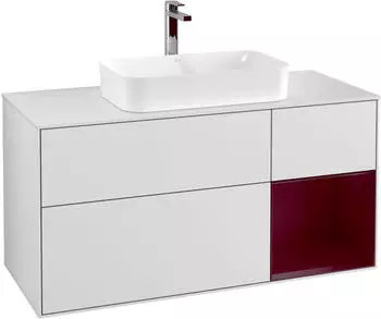 Villeroy & Boch Finion Waschbeckenunterschrank 1200x603x501mm, wei&szlig; matt/Peony matt, mit Beleuchtung (F301HBMT)