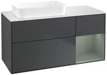 Villeroy & Boch Finion Waschtischunterschrank 1200x603x501mm mitternachtsblau/olive matt LED (F691GMHG)