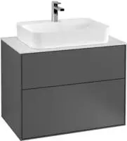 V&B Waschtischunterschrank Finion 80x60,3cm, Abd.-Pl. bla m, Oli. m Lac