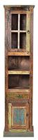 SIT Vitrine "Riverboat, Hochschrank" aus recyceltem Altholz mit Farbresten, Shabby