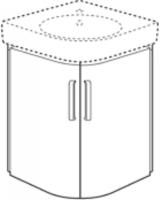 Geberit Renova Compact Eckwaschtisch-Unterschrank 69 cm 862150000, Marken,