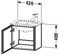 Duravit L-Cube Waschtischunterbau wandh&auml;ngend mit 1 T&uuml;r Anschlag links, 42 x 29,4