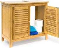 Relaxdays Waschbeckenunterschrank LAMELL, 2 T&uuml;ren, Waschbecken & Waschtisch,...