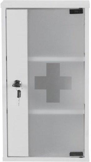 Wohnling Erste Hilfe Schrank abschließbar weiß 48x26x12cm (WL1.346)