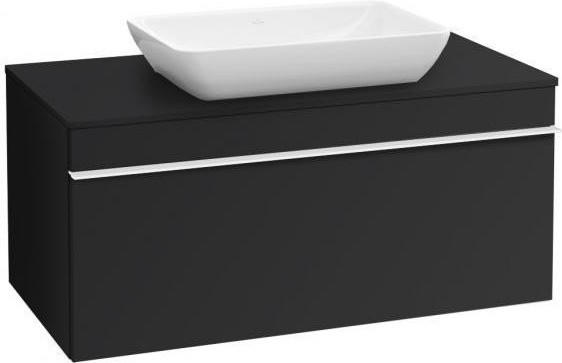 Villeroy & Boch Venticello 1 Auszug (Front black matt/Korpus black matt) (Griff weiß) (A94502PD)