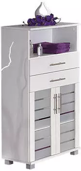 Schildmeyer Nikosia Midischrank 110,5cm 2.trg. 2 Schubladen 1 Fach wei&szlig;/wei&szlig;