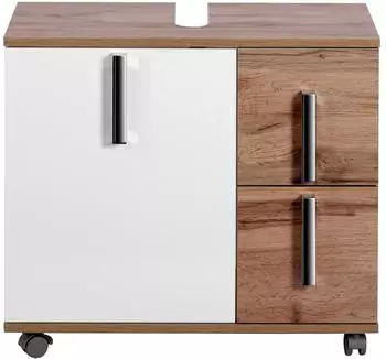 Schildmeyer Kampen 65,1x60cm wei&szlig; glanz/wotaneiche