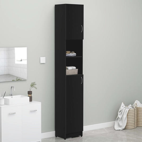 vidaXL Bathroom Tall Cabinet (32 x 25,5 x 190 cm) black