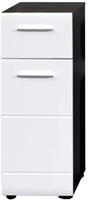 Trendteam - Linebad Badschrank 1 T&uuml;r, 1 Schublade Rauchsilber, Wei&szlig; Hochglanz.