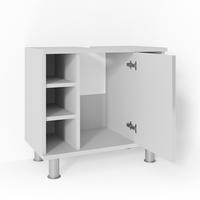 Vicco - Waschbeckenunterschrank Fynn, Wei&szlig; Hochglanz, 60 X 54 Cm