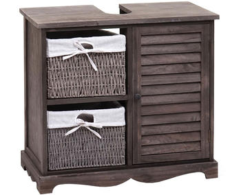 Mendler Waschbeckenunterschrank shabby grau/braun (HWC-H20)