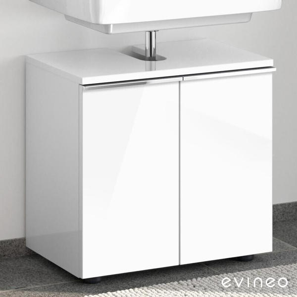 Evineo ineo4 Waschtischunterschrank ohne Waschtischanbindung mit 2 Türen, mit Griff B60 H58 BE0213WH