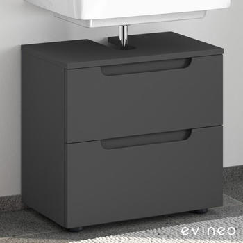Evineo ineo5 Waschtischunterschrank ohne Waschtischanbindung mit 2 Auszügen mit Griffmulde B60 H58 BE0314AN