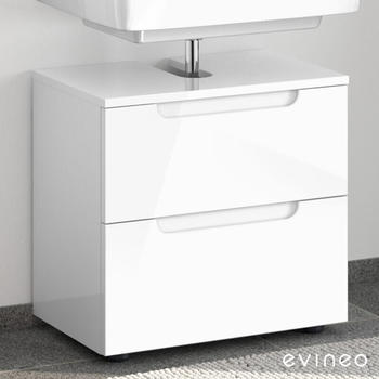 Evineo ineo5 Waschtischunterschrank ohne Waschtischanbindung mit 2 Auszügen mit Griffmulde B60 H58 BE0314WH