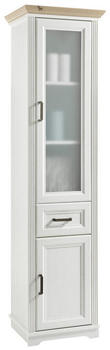 Livetastic Hochschrank Wei&szlig; Pinien Kunststoff 3 F&auml;cher 1 Schubladen 48x190x43cm stehend