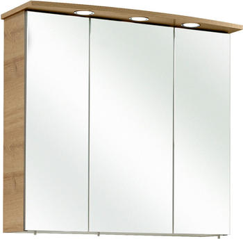 XORA Spiegelschrank Eiche Holzwerkstoff 6 Fächer 75x70x20cm