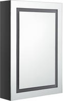 vidaXL LED-Spiegelschrank f&uuml;rs Bad Gl&auml;nzend Schwarz 50x13x70 cm
