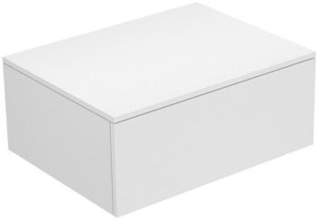 KEUCO Edition 400 Sideboard 31741, mit 1 Auszug, 700 x 289 x 535 mm, Korpus/Front: Weiß Hochglanz Lack / Weiß Glas glanz - 31741400000