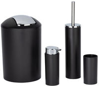 WENKO Badaccessoire-Set "Calvo" Seifenspender, Zahnputzbecher, WC-Garnitur &
