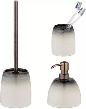 Sch&ouml;ner Wohnen Osteto Bad-Accessoire-Set 3-teilig, Keramik, beige (71405800)