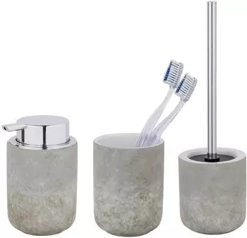 Schöner Wohnen Londa Bad-Accessoire Set Keramik grau, 3-teilig (69854457-0)