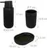 Relaxdays Badaccessoire-Set 3-teilig, schwarz