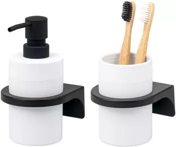bremermann Savona Bad-Accessoires-Set 2-tlg., Soft-Touch, Kunststoff weiß