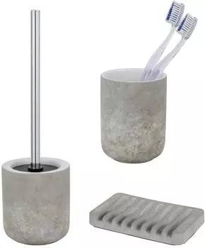 Schöner Wohnen Londa Bad-Accessoire Set 3-teilig, grau, Keramik (71397800)