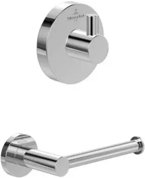 Villeroy & Boch Elements-Tender Badaccessoire-Set 2-in-1, Handtuchhaken & Toilettenpapierhalter, chrom