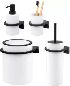 bremermann SAVONA Bad-Accessoire-Set 4-tlg., Kunststoff, weiß (9017700)
