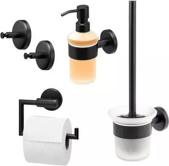 bremermann Piazza Black Badzubehör-Set 4-tlg., Edelstahl, schwarz