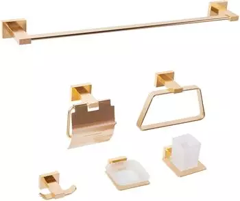 Beliani Riohacha Badaccessoires-Set 6-teilig, Aluminium, gold